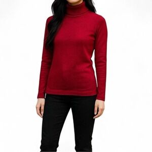 Cami International Turtleneck‎ Red Silk Cashmere Blend Womens Size Medium Top
